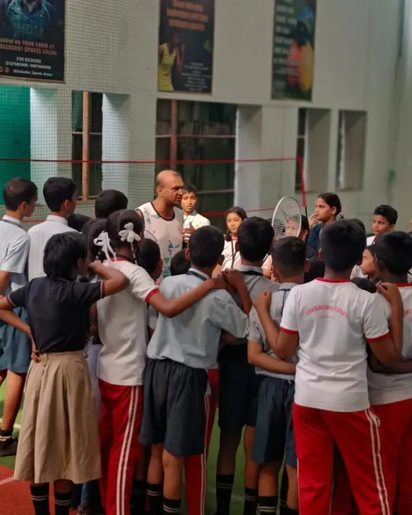 Team huddle before we start the session! Getting our young players hyped and ready to learn. This is where the journey to becoming a champion begins.