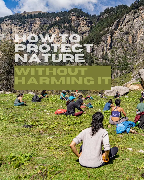 We believe in protecting the beautiful natural spaces we play in. This photo shows our group during a 'Leave No Trace' workshop, learning how to enjoy nature responsibly.