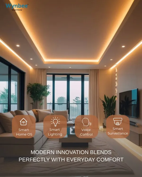 This living room demonstrates how modern innovation can blend perfectly with everyday comfort. I integrate smart lighting, voice control, and a complete smart home OS to create a seamless and intuitive environment.