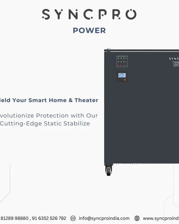 We revolutionize protection with our cutting-edge SyncPro static stabilizer. Designed specifically to shield smart homes and home theaters, it ensures all your sensitive equipment receives clean, stable power for uninterrupted performance.