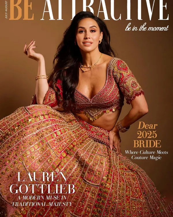 I was so excited to style Lauren Gottlieb for her stunning cover of Be Attractive magazine. We went for soft, flowing hair that perfectly complemented her majestic bridal lehenga, creating a look that is both modern and timeless.