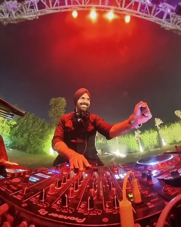 A 360-degree selfie from behind the decks. This is my command center, where I orchestrate the entire party's energy.