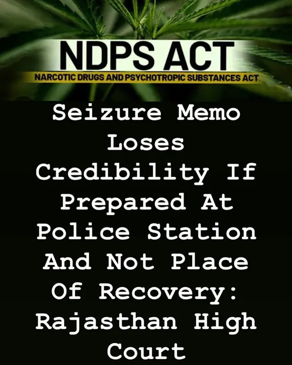 A crucial point in NDPS cases: a seizure memo loses credibility if not prepared at the place of recovery. I scrutinize police procedures to find errors that can win a case.