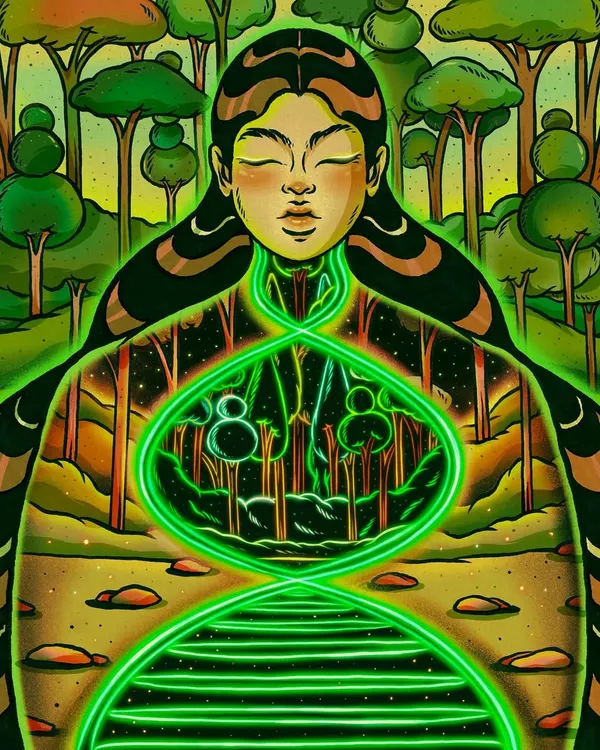 My debut illustration for The New York Times Opinion section. This piece explores sociogenomics, depicting the interdependent relationship between nature and nurture as a glowing DNA-like structure.