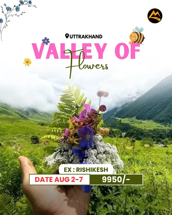 This August, escape to the magical Valley of Flowers in Uttarakhand. This poster gives you all the details for our 6-day trek starting from Rishikesh.