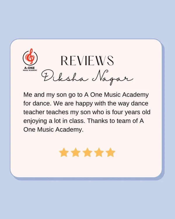A wonderful review from a mother who joined our academy with her four-year-old son. We are so happy they are enjoying the classes and the way our teachers make learning fun.