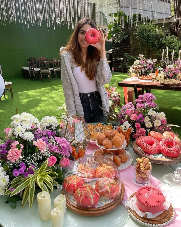 A beautiful sweet and savoury table I set up for a Friday morning event. It featured everything from bento cakes and bagels to donuts and snowflake bread.