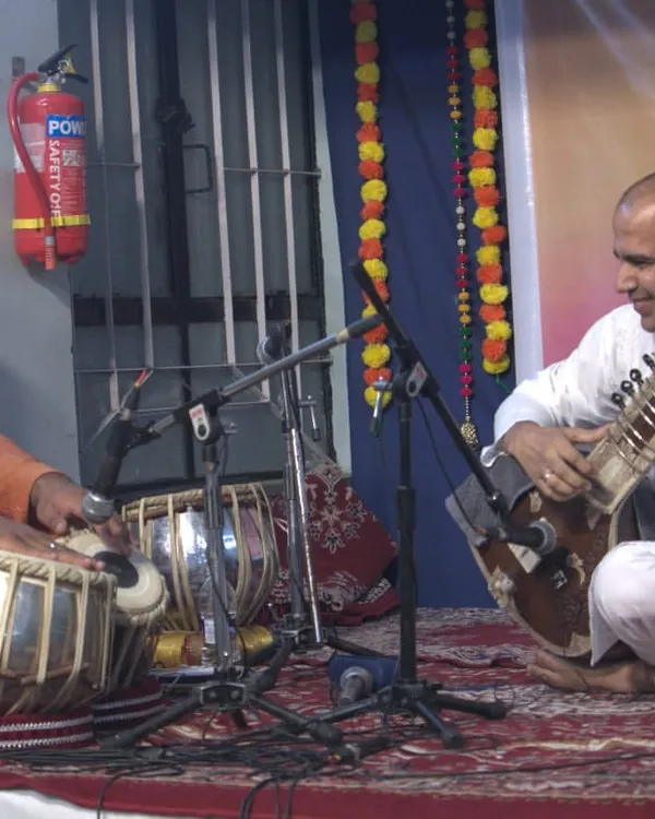 This moment from a performance in Pune captures the joy of creating music together. For me, playing the sitar, especially in an intimate baithak setting, is about this connection with fellow artists and the audience.