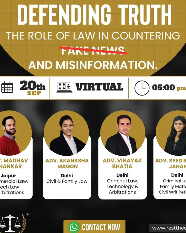 I was excited to join this distinguished panel to discuss the role of law in countering fake news and misinformation. It was an insightful conversation on how legal frameworks can be used to defend the truth in our digital world.
