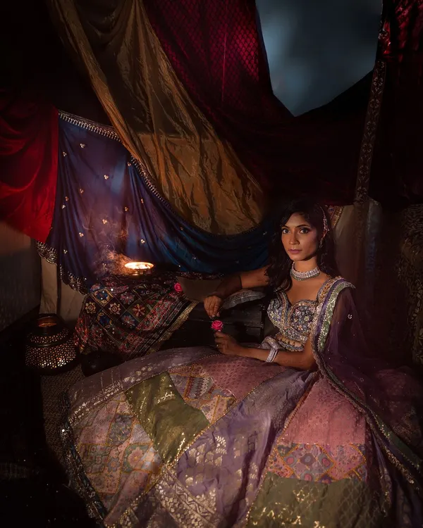 I truly enjoyed creating this look for our Heeramandi-inspired photoshoot. The mood, the lighting, and the styling all came together beautifully.