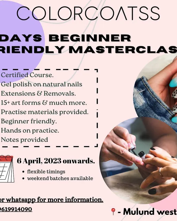 This is it. My 3-day beginner-friendly masterclass is designed to take you from zero to certified nail tech. We cover all the essentials, from gel polish on natural nails to extensions, removals, and more than 15 art forms, with all materials provided for hands-on practice.