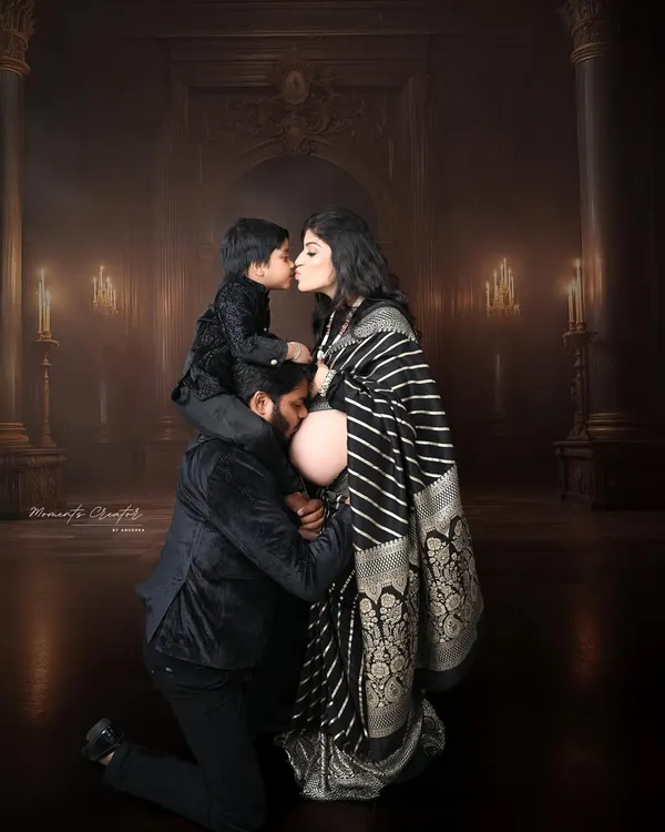 This is what pure love looks like. I designed this session to be a timeless family portrait, capturing the tender kiss from a big brother and the loving embrace of a father, all centered around the beautiful mom-to-be.