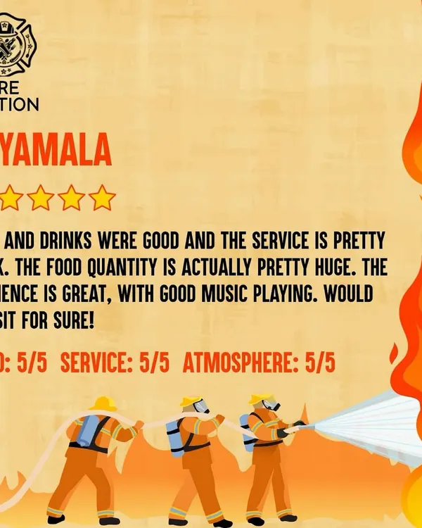 Our customers are feeling the love. Shyamala gives us 5 stars for food, service, and atmosphere. Come experience what everyone's talking about.