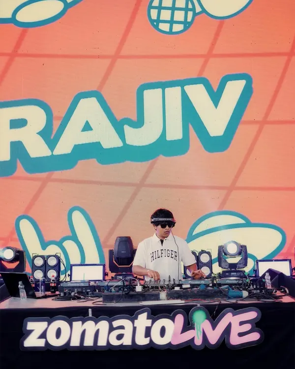 A full-stage view of my set at Zomaland by Zomato Live. Seeing my name up on the big screen in front of a massive crowd was an incredible experience.