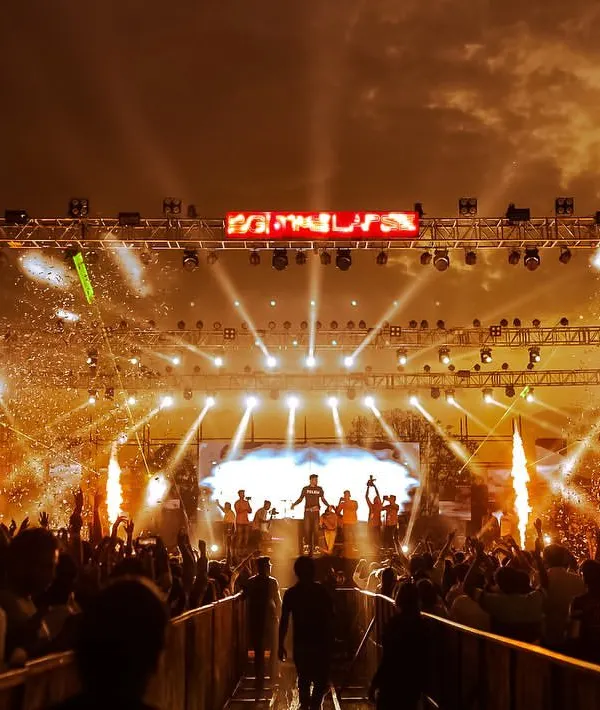 The view from my stage at the BGI Timelapse festival in Bhopal. The combination of a massive stage, pyro, and a sea of people is what I live for.