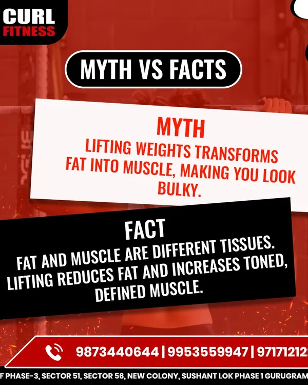 Myth: Lifting weights makes you bulky. Fact: It reduces fat and builds toned, defined muscle. I help clients, especially women, understand this to achieve a lean physique.
