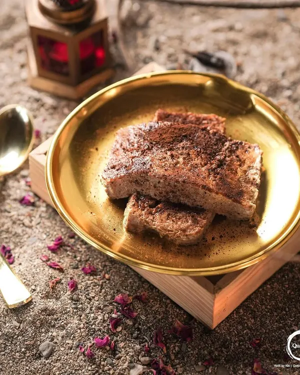 My unique Coffee Crème Shahi Tukda. I've given the classic royal dessert a modern twist by infusing it with the rich flavor of coffee. It's the perfect dessert for those who love a hint of bitterness with their sweet.