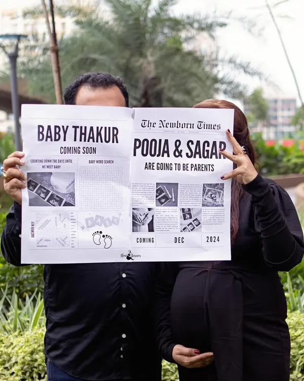 Let's get creative with your big news. I love helping couples design unique pregnancy announcements, like this custom "Newborn Times" newspaper. It’s a fun, memorable way to share your joy with the world.