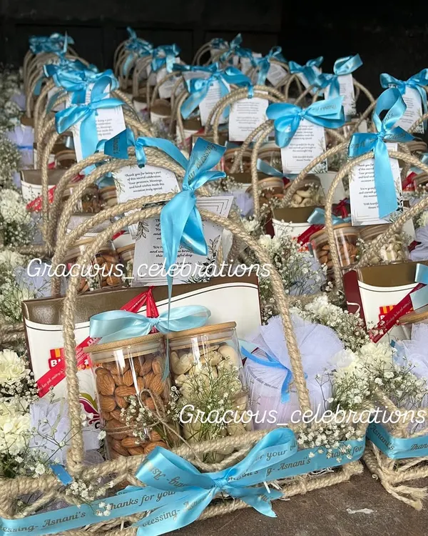 A large order of our premium housewarming hampers, ready for delivery. We made these in just 3 days, customizing the ribbons and contents to our client's exact liking.