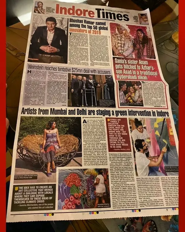 Throwback to the time I was on the front page of the Indore Times for a green art intervention project. It's an amazing feeling when your work and its message get recognized.