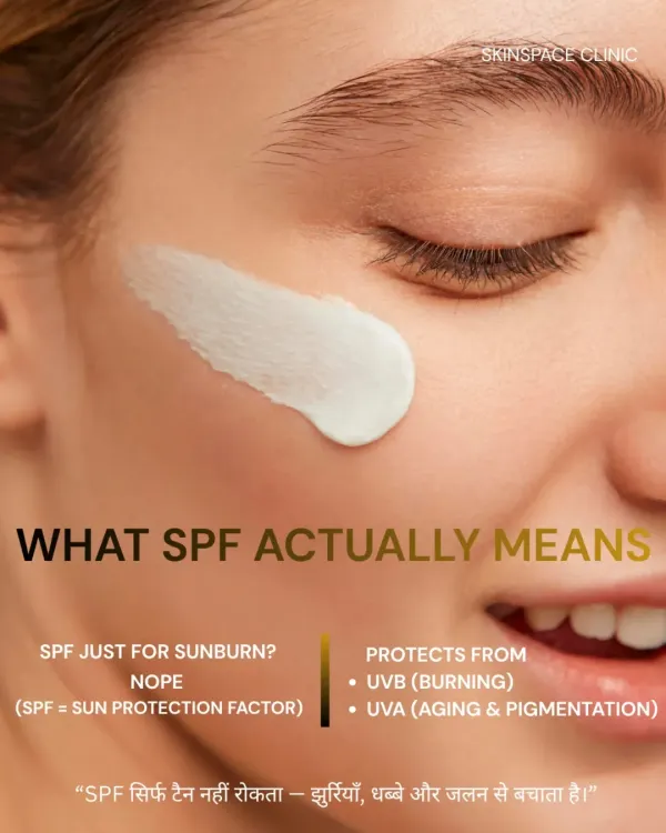SPF stands for Sun Protection Factor, but it does more than prevent sunburn. It protects you from UVB rays that burn and UVA rays that cause aging and pigmentation. It is your daily defense.