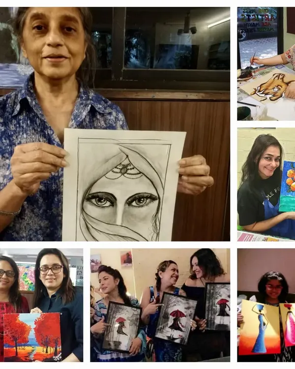 I believe every woman is an artist with a hidden talent waiting to be explored. This collage shows some of the amazing women who have joined my classes, many for the first time, and discovered their creative side.
