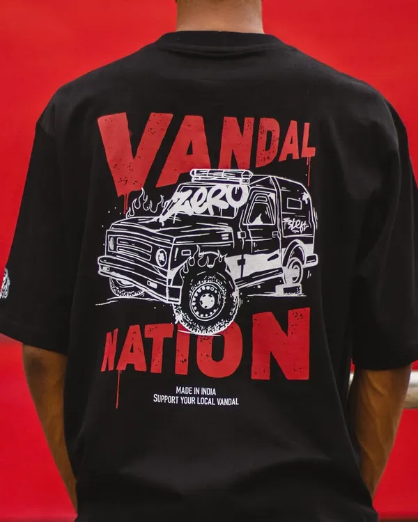 The 'Vandal Nation' T-shirt, a design dedicated to the culture. This shows the back print, featuring a custom illustration with my tag.