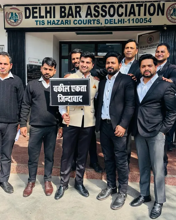 Standing for "Vakil Ekta Zindabad" (Lawyer Unity Long Live) outside the Delhi Bar Association. Unity is our strength in the legal fraternity.