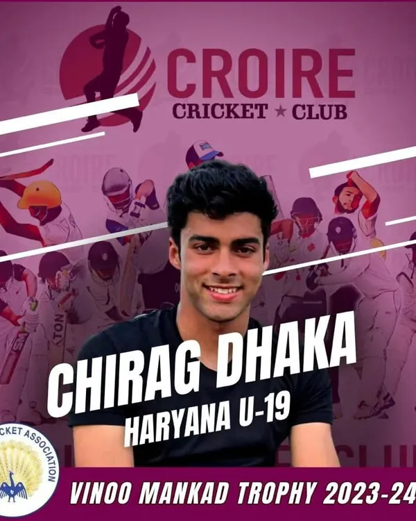 A proud moment for all of us at Croire. Congratulations to Chirag Dhaka for his selection into the Haryana U-19 team for the Vinoo Mankad Trophy. This is a result of his relentless hard work and dedication. Onwards and upwards!