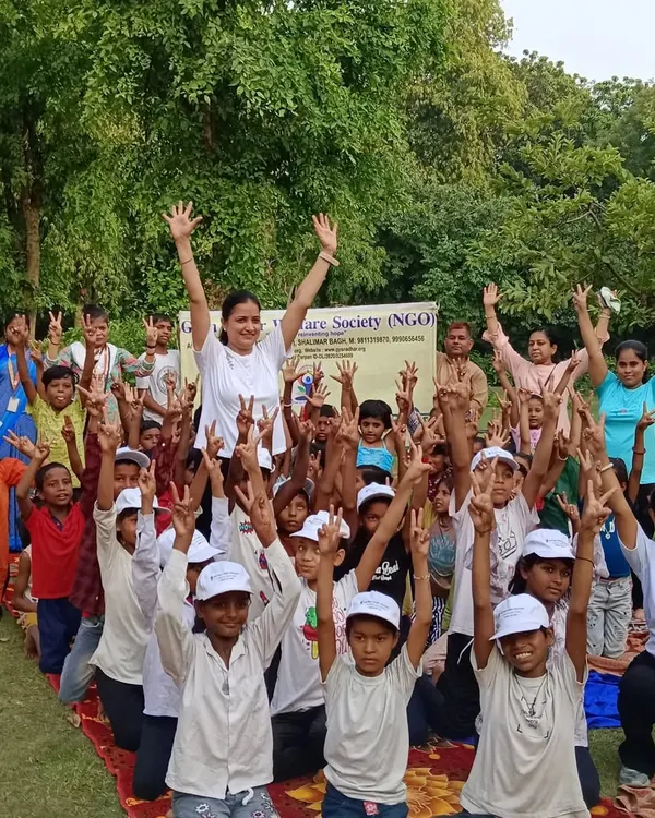 A beautiful moment of shared joy with children from the Gyan Adhar NGO during an International Yoga Day celebration. Their smiles and energy are the biggest reward for my work.