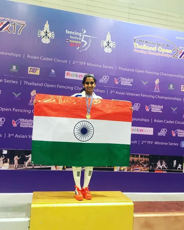 This is what we train for. Our student, Aditri Vikrant Patil, stands proudly on the podium with the Indian flag after winning a gold medal at the Fencing Festival Thailand Open. We guide our fencers to compete and win on the international stage.