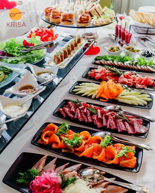 A glimpse into one of our lavish buffet spreads. We focus on variety and quality, offering an array of cold cuts, salads, and appetizers to ensure there is something for every guest at your corporate gathering.