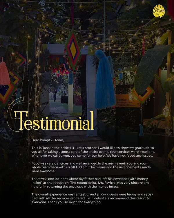 This heartfelt testimonial from a bride's brother highlights our team's dedication, the quality of our food, and the integrity of our staff. These are the stories that drive us.