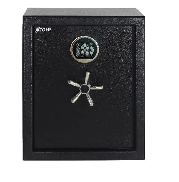 The Ozone Fort Safe AB DIGI-66 is a premium anti-burglary safe designed for serious security. It features a digital keypad, a 5-spoke handle, and heavy-duty SS shooting bolts for tool-resistant protection.