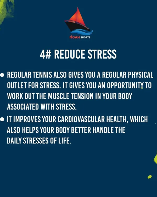 Playing tennis is a great way to manage stress. The physical activity helps release muscle tension, while the game itself improves your cardiovascular health, making you more resilient to daily pressures.