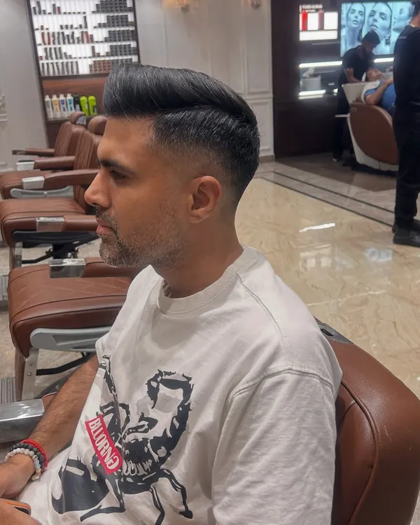 Walk in with style. A sharp, clean fade haircut that looks great from every angle.