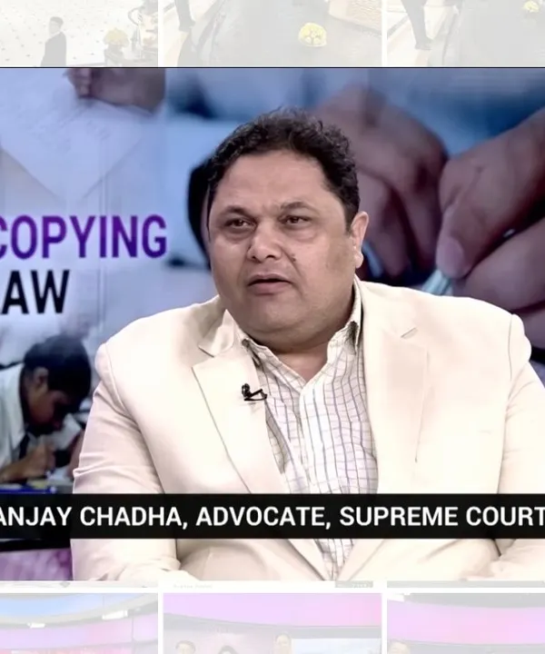 As a Supreme Court advocate, I believe it is my duty to contribute to national conversations on critical legal reforms. Here, I am seen on Sansad TV during a live show, discussing the nuances and implications of new Anti-Copying Laws designed to protect the integrity of competitive examinations.