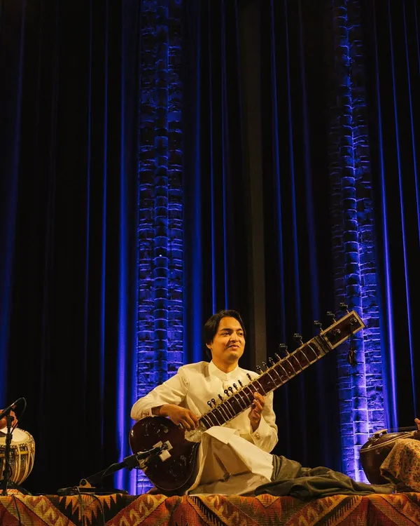 A moment of joy on stage at the historic Amstelkerk in Amsterdam. Performing traditional ragas in such a serene and acoustically rich church was a truly special experience.
