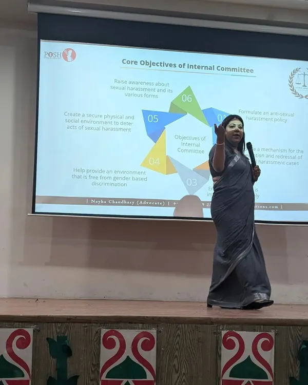 During a POSH workshop at Mount Olympus School, I explained the core objectives of an Internal Committee. The goal is to empower the IC to not only address complaints but also to proactively build a safe and gender-neutral environment.