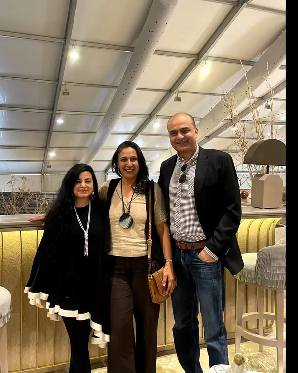 Our founders, Parul and Vineet Agarwal, at India Design 2024. We believe in staying connected with the design community to continuously bring fresh, innovative ideas to our clients' projects.