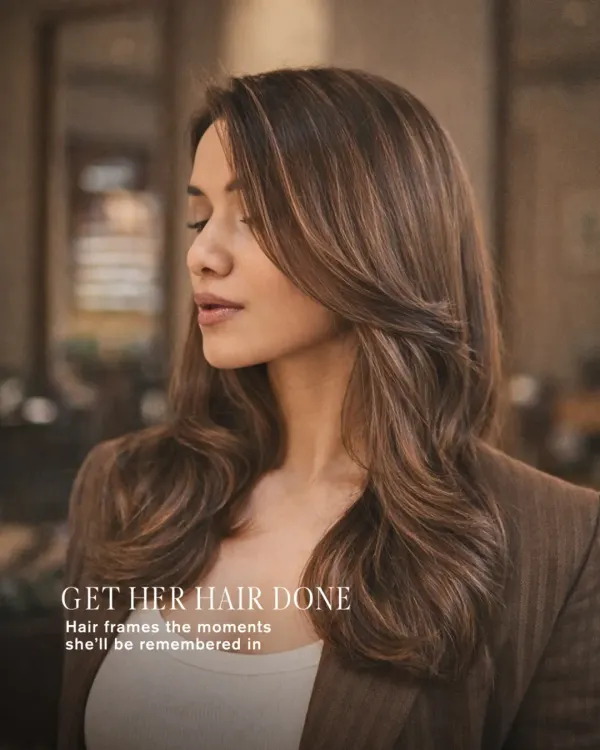 Hair frames the moments you'll be remembered in. I specialize in creating stunning, memorable looks with services like face-framing highlights and professional blowouts that give you that perfect finish.