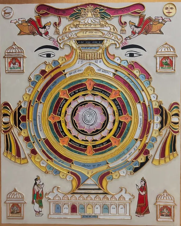 The completed "Siddha Chakra," a sacred Jain yantra symbolizing the path to spiritual enlightenment. May its divine energy bring peace, wisdom, and harmony to all.