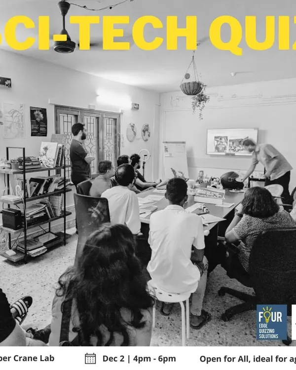 Put your thinking caps on. We regularly host Sci-Tech quizzes at our lab, perfect for a fun team outing. The atmosphere is always buzzing with friendly competition, and we make sure there are cool, geeky prizes for the winners.