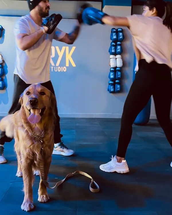 Happy faces are what we're all about. Even our furry friends are part of the BRYK community, cheering on the hard work during a personal training session.