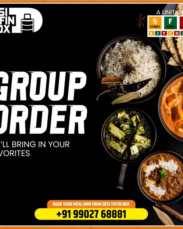 Planning a team lunch or a party? We make group ordering simple. This image shows some of our most requested dishes for bulk orders, including creamy Palak Paneer, rich Paneer Butter Masala, and classic Dal Makhani, served with fresh rice and naan.