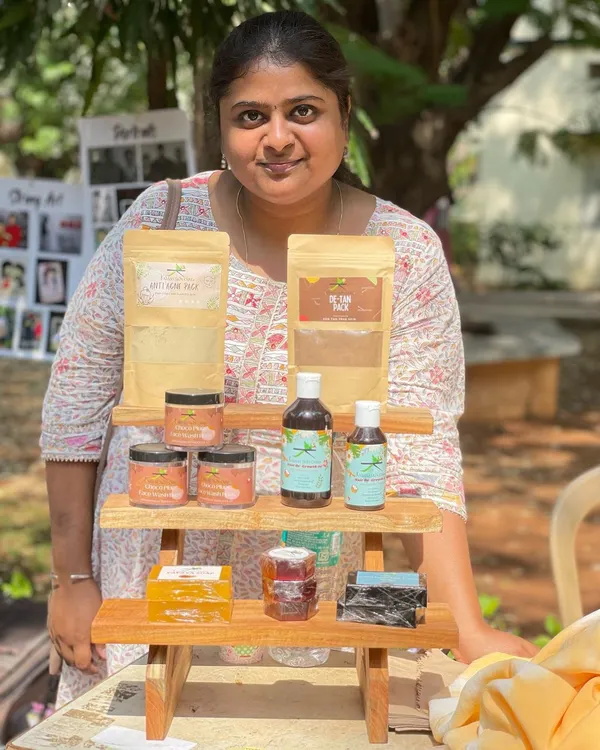 A memorable moment for me, standing with my products at my alma mater, Lady Doak College in Madurai.