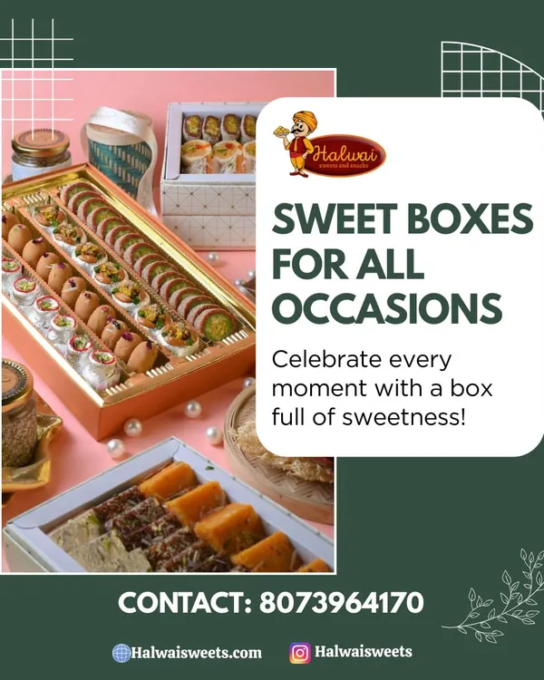 My sweet boxes are perfect for any occasion. This image shows three different elegant boxes filled with a variety of handcrafted sweets, ready to bring a smile to anyone's face.