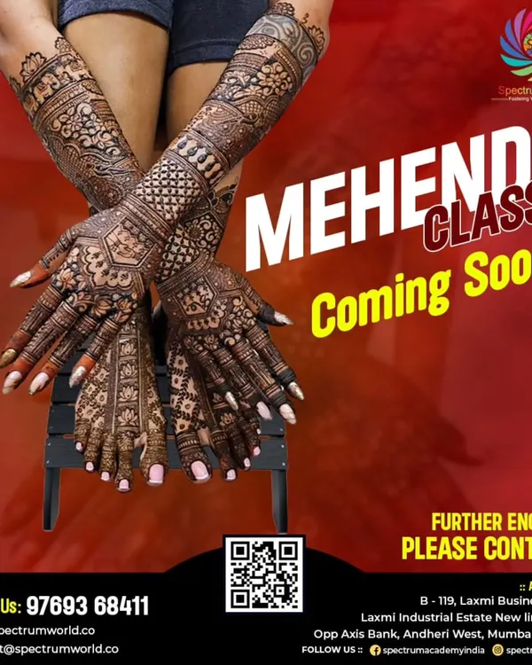 We are excited to announce that Mehendi classes are coming soon. This traditional art of henna application is a beautiful skill to learn, and our upcoming workshops will guide you through creating intricate designs.