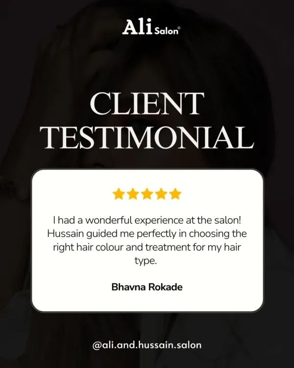 This client testimonial highlights how I guided her to the right hair color and treatment for her hair type. A proper consultation is the most important step, and I make sure every client gets it.
