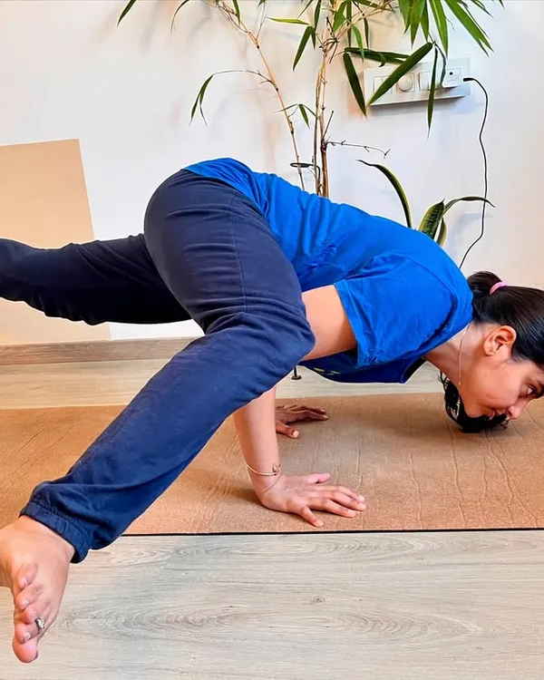 A closer look at the alignment for Eka Pada Koundinyasana II. This advanced arm balance requires significant core strength, hip flexibility, and concentration, all of which we build up to in my intermediate and advanced classes.